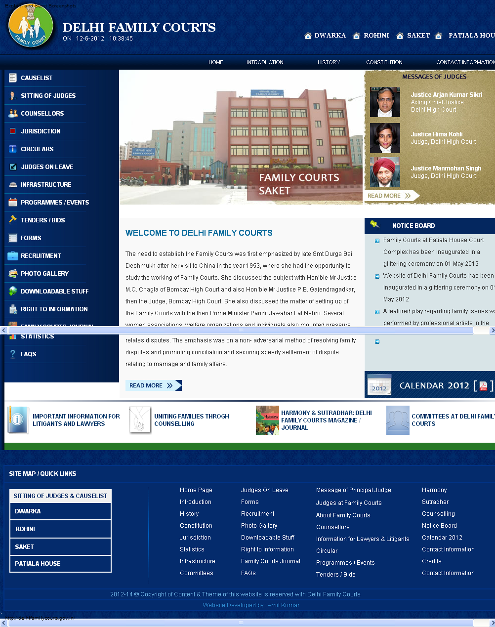 Website Review DELHI FAMILY COURTS Informatics News