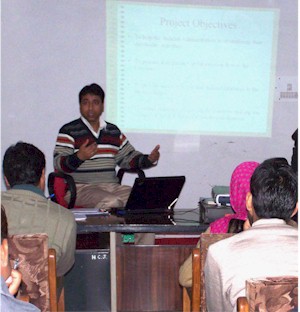 Project Coordinator  Mr Saleem Khan addressing Systems Officer of e-Courts 
