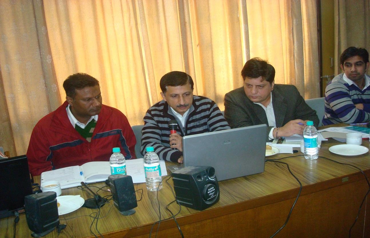 Mr.Navneet Kukreja,SIO Punjab giving presentation along with Mr Ajay Malhotra(right) and Mr.Sanjay Gupta (left) of NIC Punjab