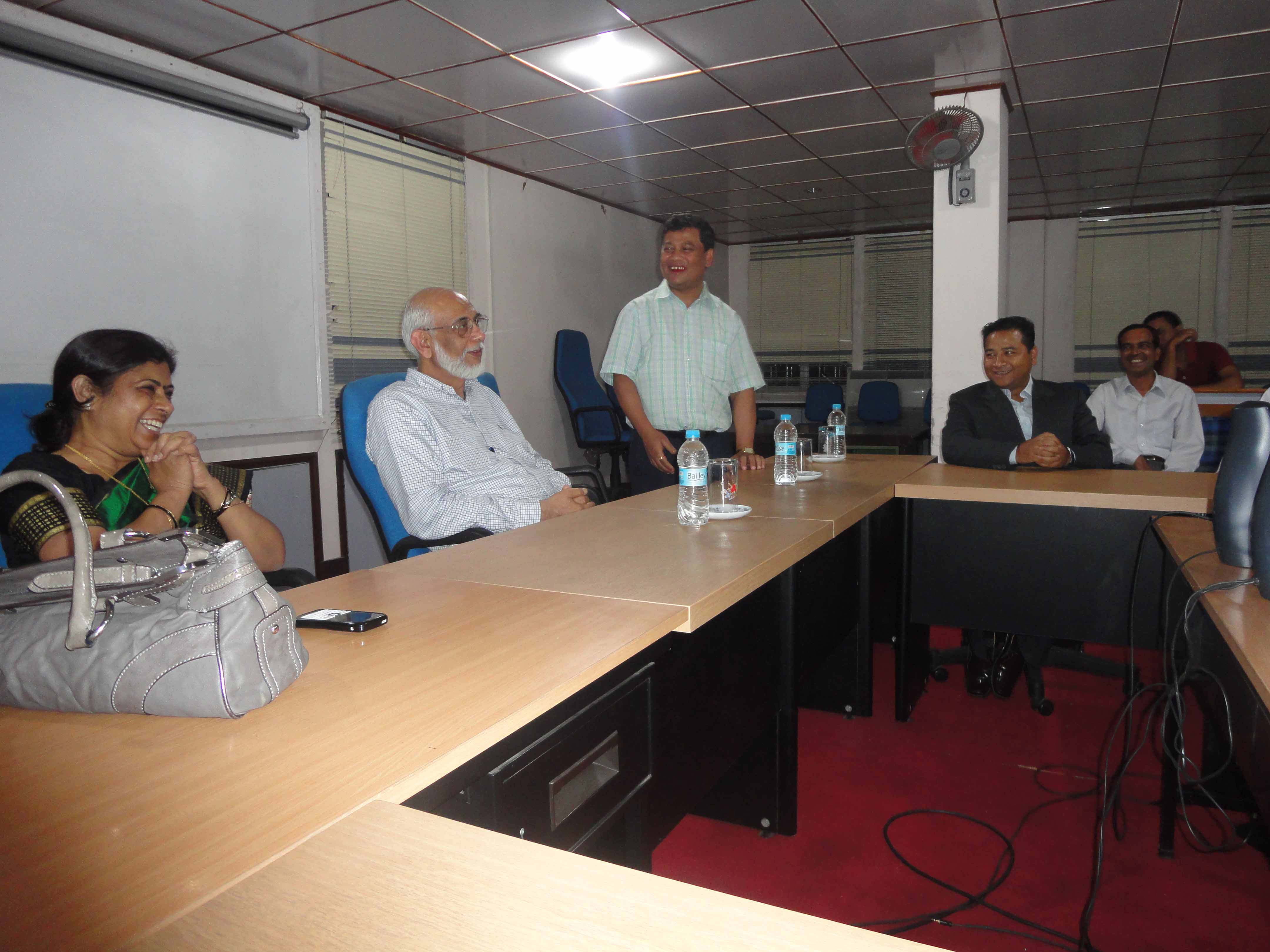 Dr B K Gairola, DG with Dr Shefali Dash, DDG and Mr Timothy Dkhar, SIO Meghalaya in the Conference Hall of NIC Shillong