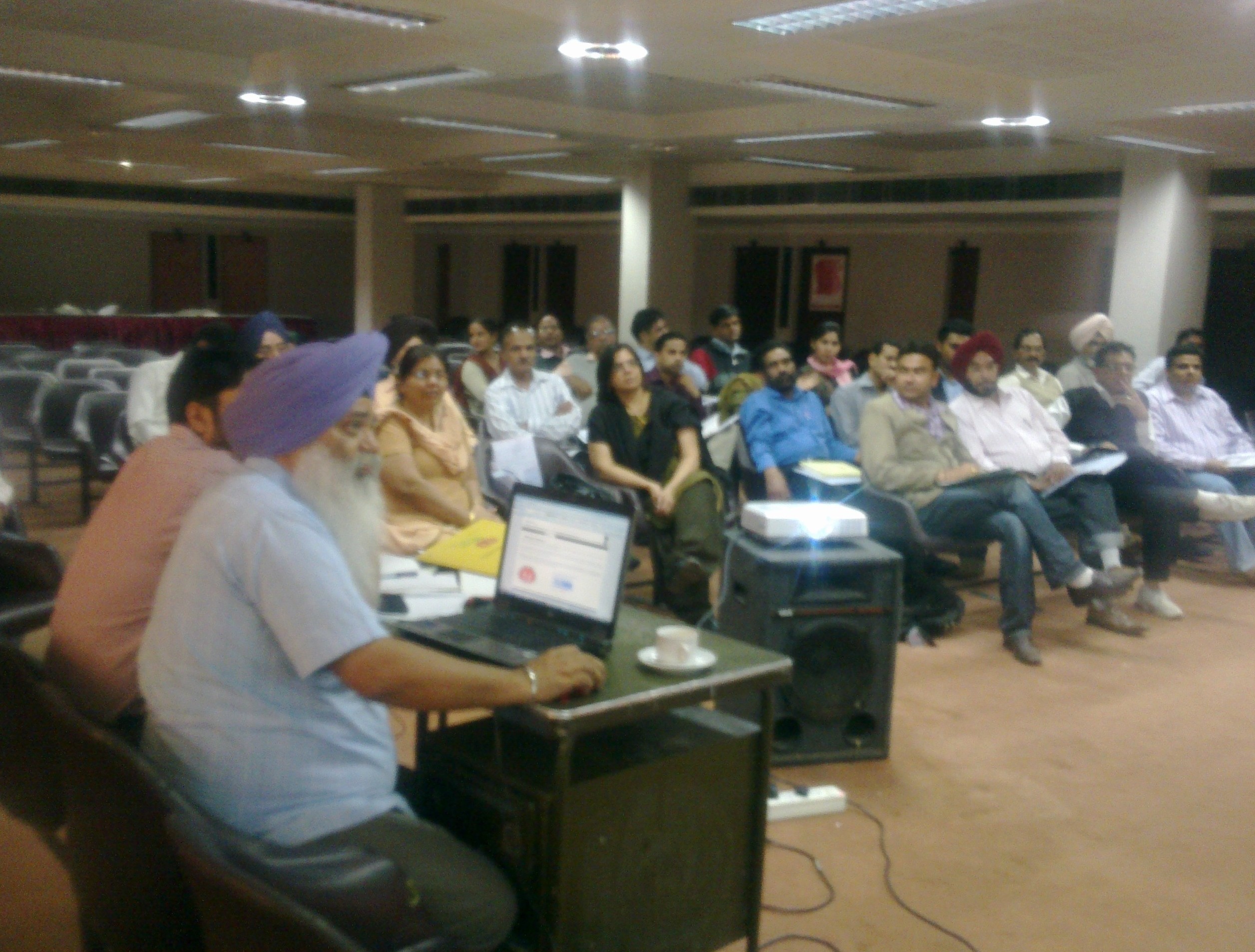 Sh.Gurdev Singh PSA demonstrating MCTS application in the workshop.