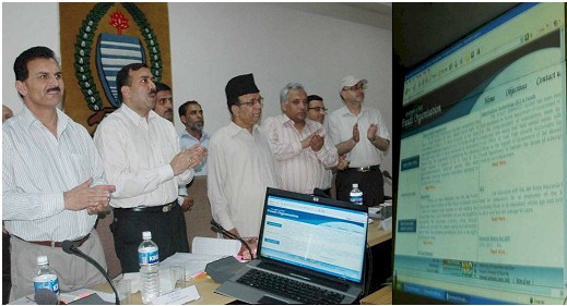 Finance Minister Jenab A.R. Rather formerly inaugrating the GPF Website