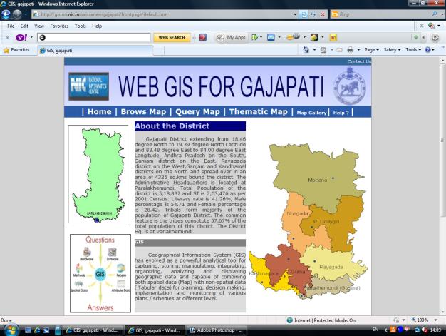 Screenshopt of the Web-GIS portal