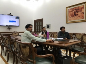 Officials of Cabinet Secretariat Informatics Division during demonstration