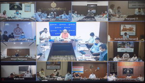 Honorable Chief Minister, Haryana taking review with all DCs