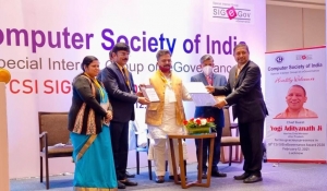 Mr Lalita Verma, Scientist-B receiving the award along with others