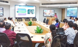 Smt. Sameena Mukhija, Sr. TD & HoD, MDP, Training Division, giving presentation on NIC Webinars