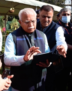 Haryana Chief Minister, Sh. Manohar Lal on his way to Vidhan Sabha to present State Budget for the Year 2022-23