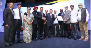 The Manav Sampada Team Receiving the Award from  Dr. Jitendra Singh, Hon`ble Union Minister of State for Personnel, Admin. Reforms & Public Grievances