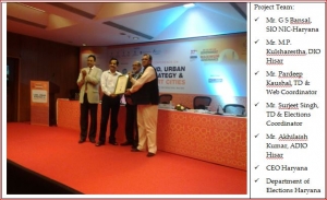 SIO NIC- Haryana Receiving the e-Dashboard Award at the 37th Skoch Summit on Minimum Government Maximum Governance on 19th September