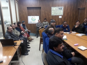 State Coordinator Sh. A.K. Aggarwal and NIC J&K State Centre Officers in the meeting