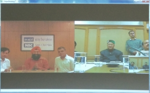Sh. IPS Sethi, NIC HP State Coordinator interacting with the Hon'ble CM through VC from NIC Dharamshala