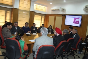 Sh Anil Kumar, IAS Home Secretary-cum-Secretary Health, UT Chandigarh interacting with officials after   launching the eOffice solution.