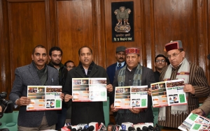 Hon'ble Chief Minister and Hon'ble Speaker HP Vidhan Sabha releasing the Brochure