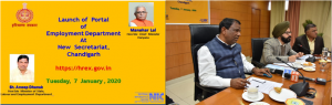 Haryana Labour and  Employment Minister, Mr. Anoop Dhanak launching the web-portal of Employment Department