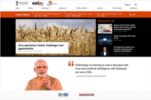 Homepage of the launched National AI Portal of India.