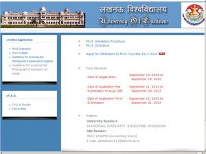 The online admission portal