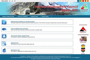 Screen Shot of NGT Online Permits for Visiting Rohtang Pass