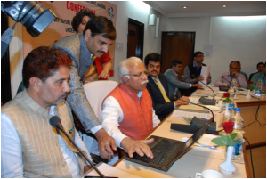 Honb'le Chief Minister, Haryana, Sh. Manohar Lal inaugurating the web-site and online services