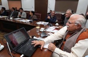 Honourable Chief Minister Sh. Manohar Lal Khattar launching the  Litigation Management System (LMS)