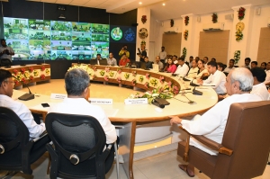 Video conferencing with participating districts in progress