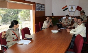 Shri K. B. Singh, DG & IG of Police, Odisha inaugurating the website in presence of Ms. Kabita Jalan, DIG, Angul, Dr. R N Behera STD, NIC