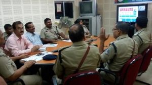 District Police Officials at Angul attending through VC coordinated by DIO, Angul