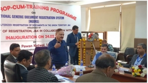 Dr. Pawan Kotwal, FC(R) designated Inspector General of  Registration giving inaugural address