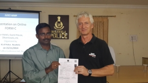 Mr Pioter from Poland receiving ORC from SP, Rourkela