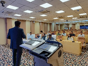 Shri Ashok Rout, Jt Director(IT) giving presentation