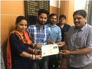 Sh Ajit Balaji Joshi, IAS Deputy Commissioner, Chandigarh handing over the first certificate generated through the system