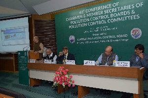 Shri Anil Madhav Dave, Honourable Environment Minister during the launch of CPCB-eSamikSha