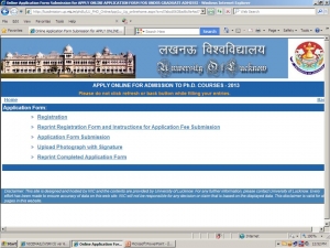 Online Admission Portal for Ph.D