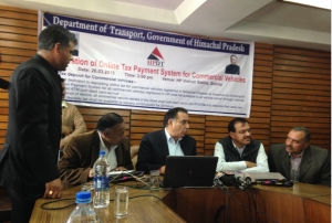 Honourable Transport Minister, Himachal Pradesh inaugurating the Online Tax Payment System