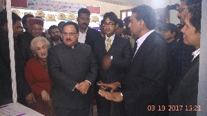 Honourable Union Minister for Health at NIC Himachal Stall