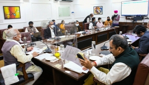 Haryana Chief Minister, Mr. Manohar Lal presiding over the review meeting on HRMS