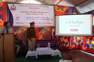 Chief Quest the Honourable Home Minister Shri Lalchamliana  inaugurate the launching of e-Challan