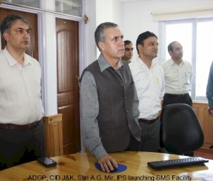 ADGP, CID J&K Shri A.G. Mir, IPS launching the SMS Facility